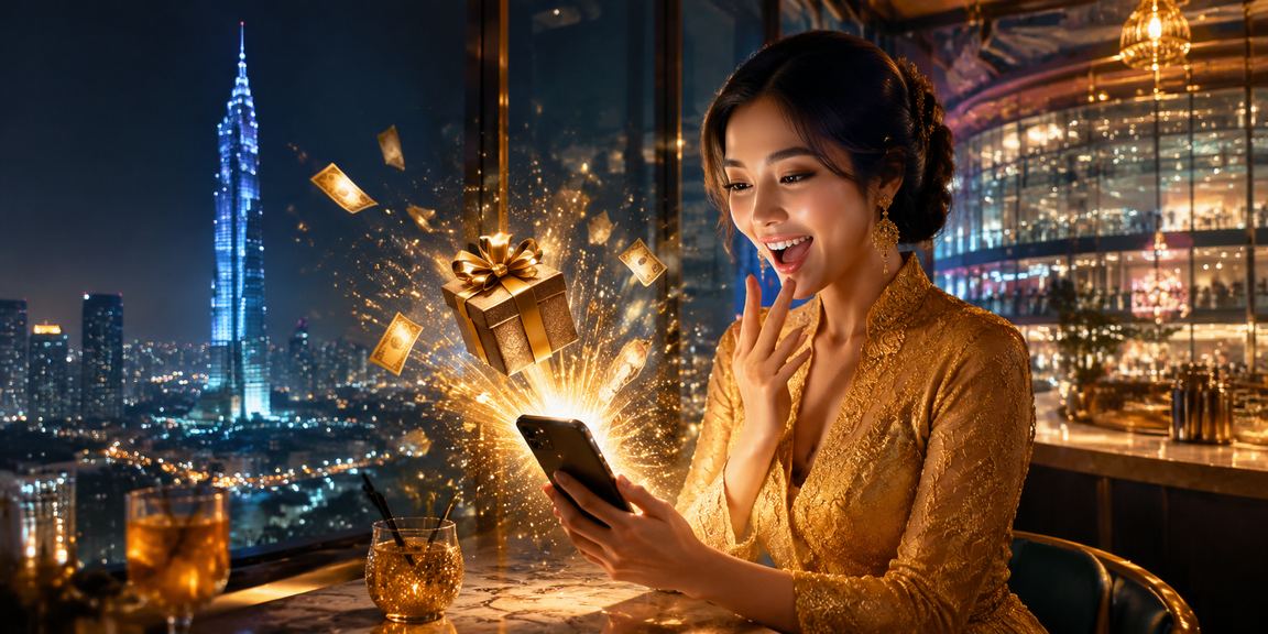 Pengguna wanita berkebaya menggunakan kasino mudah alih rm35 di Kuala Lumpur